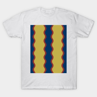 Red Blue Twists on Yellow T-Shirt